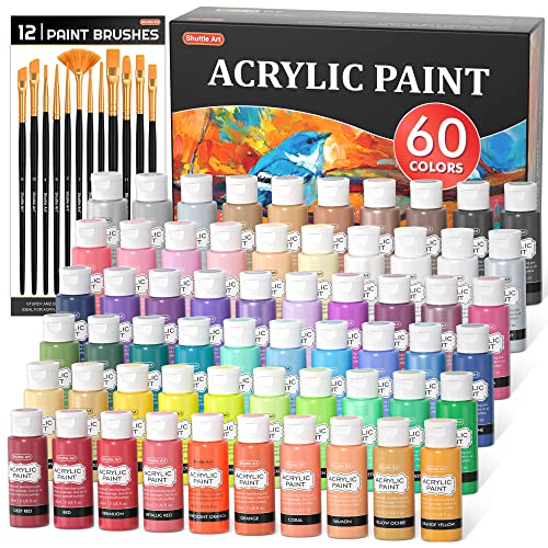 Shuttle Art Acrylic Paint 50 Colors Acrylic Paint Set 2oz/60ml